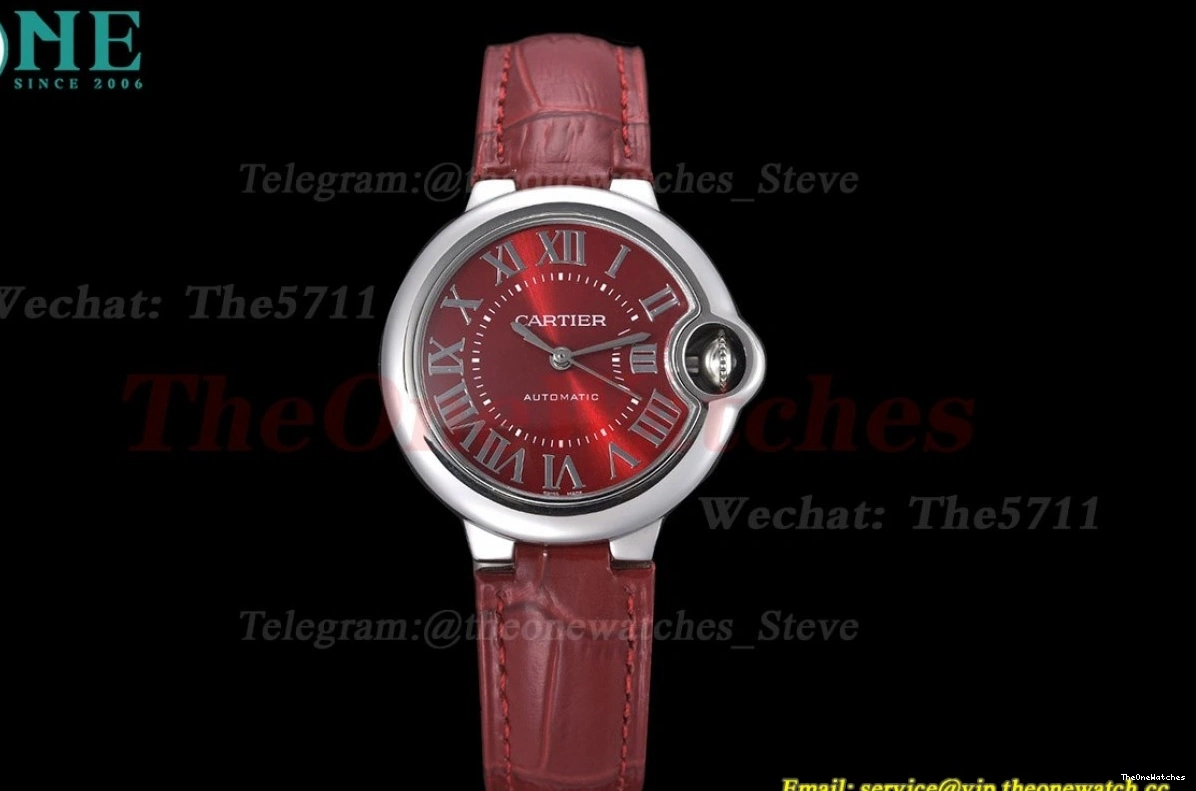 NH05 Cartier Red Ballon Dial LE Bleu GDF 33mm De SS 0416